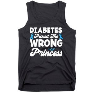 Girls Funny Diabetes Picked The Wrong Princess T1D Awareness Tank Top