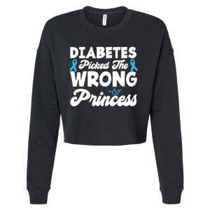 Girls Funny Diabetes Picked The Wrong Princess T1D Awareness Cropped Pullover Crew