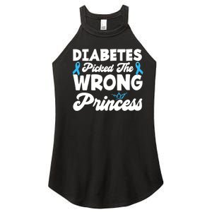 Girls Funny Diabetes Picked The Wrong Princess T1D Awareness Women's Perfect Tri Rocker Tank