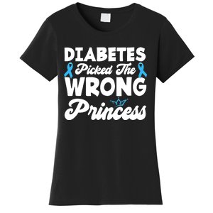 Girls Funny Diabetes Picked The Wrong Princess T1D Awareness Women's T-Shirt