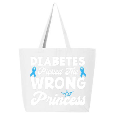 Girls Funny Diabetes Picked The Wrong Princess T1D Awareness 25L Jumbo Tote