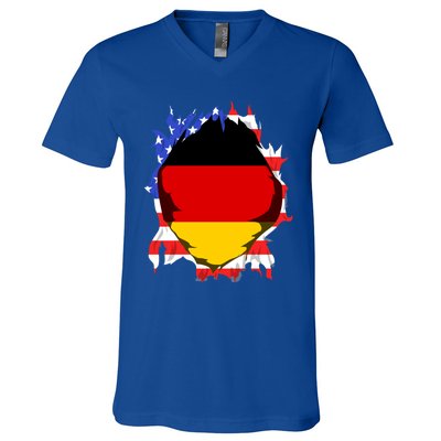 Ger Flag Deutschland Heritage Pride Gery Oktoberfest Gift V-Neck T-Shirt