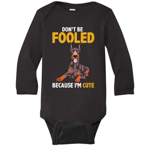 Gift for Dobie Doberman Pinscher Sayings Baby Long Sleeve Bodysuit