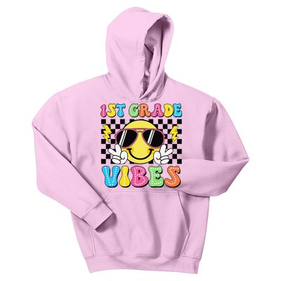 Groovy First Day Of School 1st Grade Vibes Back To School Kids Hoodie