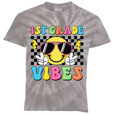 Groovy First Day Of School 1st Grade Vibes Back To School Kids Tie-Dye T-Shirt