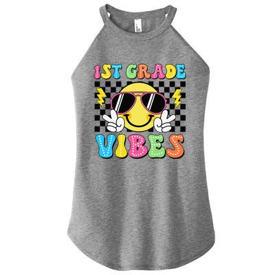 Groovy First Day Of School 1st Grade Vibes Back To School Women's Perfect Tri Rocker Tank