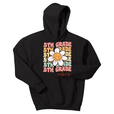 Groovy First Day Of School 5th Grade Vibes Back To School Kids Hoodie