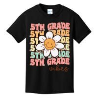 Groovy First Day Of School 5th Grade Vibes Back To School Kids T-Shirt