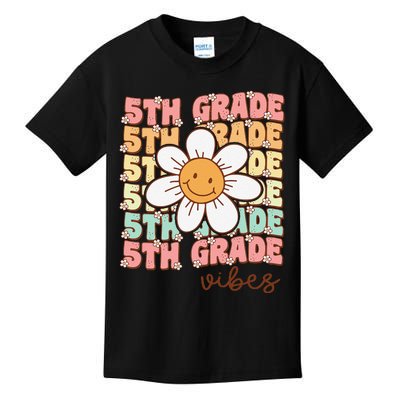 Groovy First Day Of School 5th Grade Vibes Back To School Kids T-Shirt