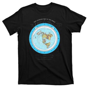 Gleason Flat Earth Map Blue Flat Earth Map Flat Earth T-Shirt