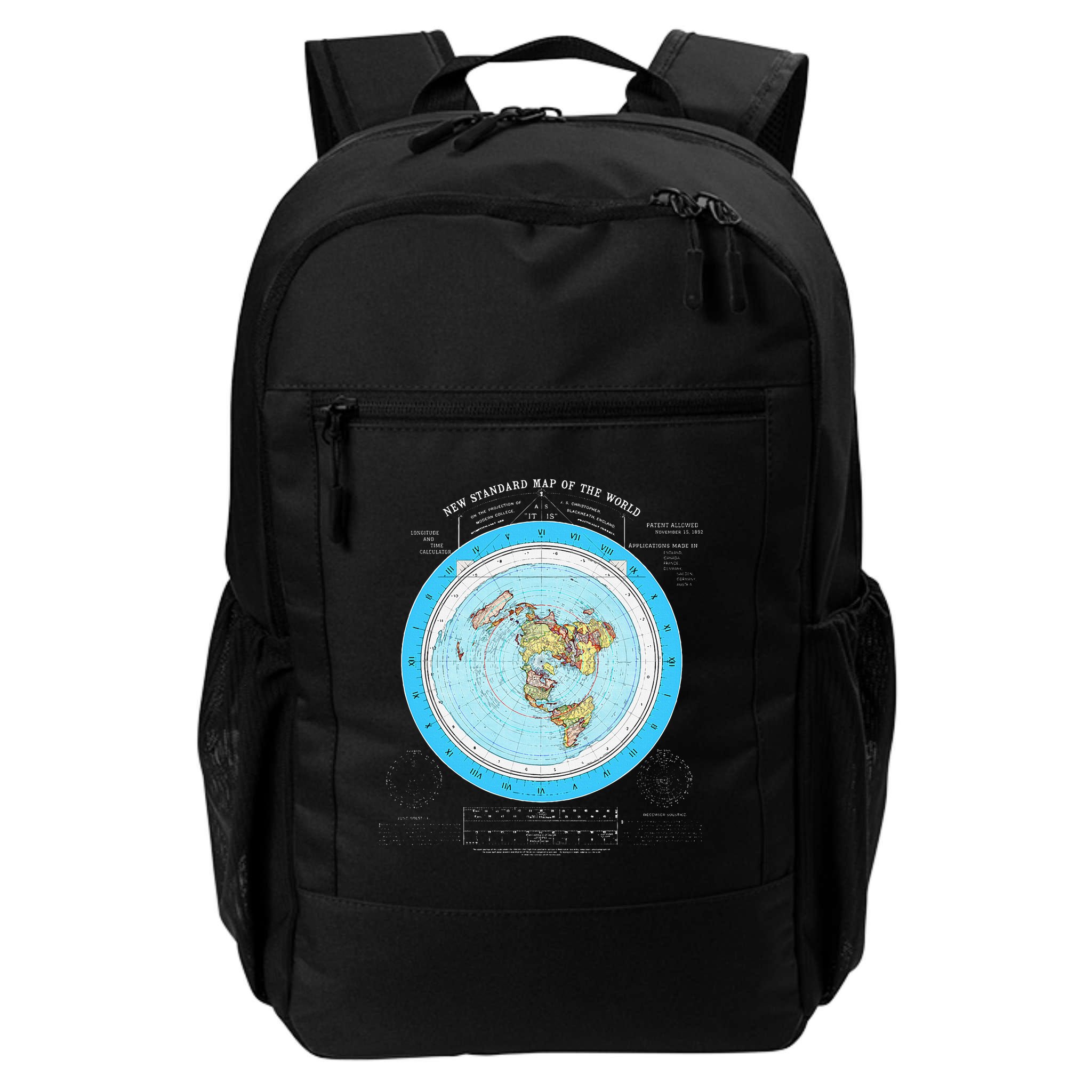 Gleason Flat Earth Map Blue Flat Earth Map Flat Earth Backpack