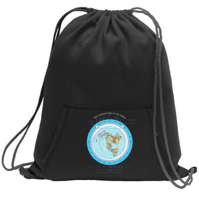 Gleason Flat Earth Map Blue Flat Earth Map Flat Earth Sweatshirt Cinch Pack Bag