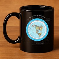 Gleason Flat Earth Map Blue Flat Earth Map Flat Earth 11oz C Handle Ceramic Mug