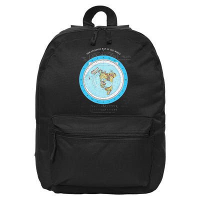 Gleason Flat Earth Map Blue Flat Earth Map Flat Earth 16 in Basic Backpack