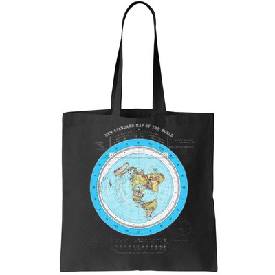 Gleason Flat Earth Map Blue Flat Earth Map Flat Earth Tote Bag