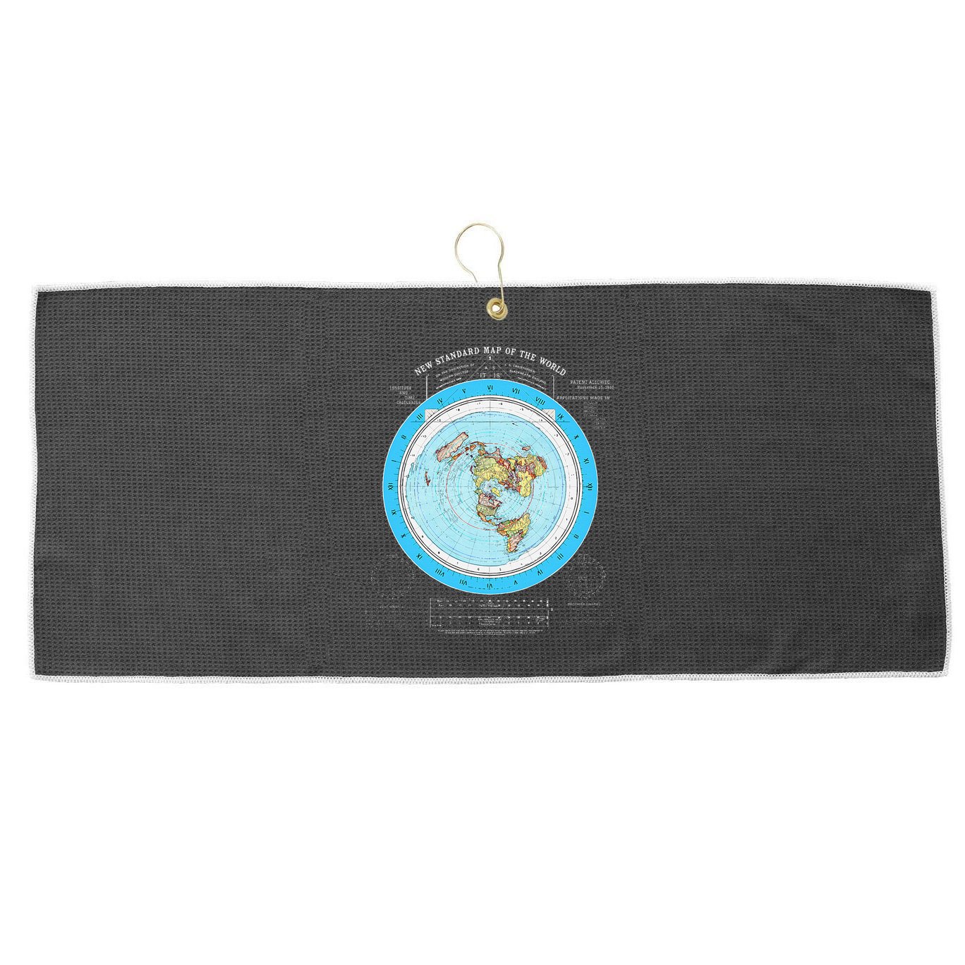 Gleason Flat Earth Map Blue Flat Earth Map Flat Earth Large Microfiber Waffle Golf Towel