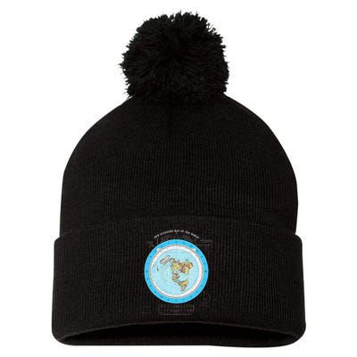 Gleason Flat Earth Map Blue Flat Earth Map Flat Earth Pom Pom 12in Knit Beanie