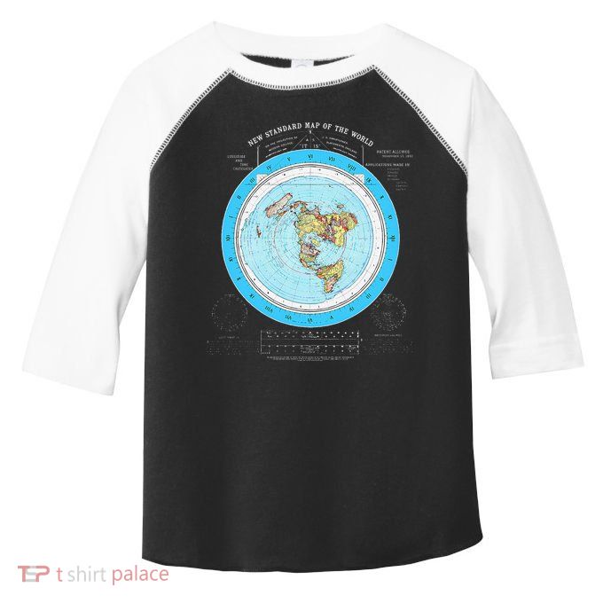 Gleason Flat Earth Map Blue Flat Earth Map Flat Earth Toddler Fine Jersey T-Shirt