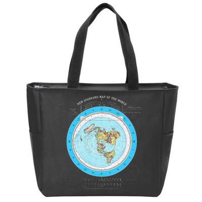 Gleason Flat Earth Map Blue Flat Earth Map Flat Earth Zip Tote Bag