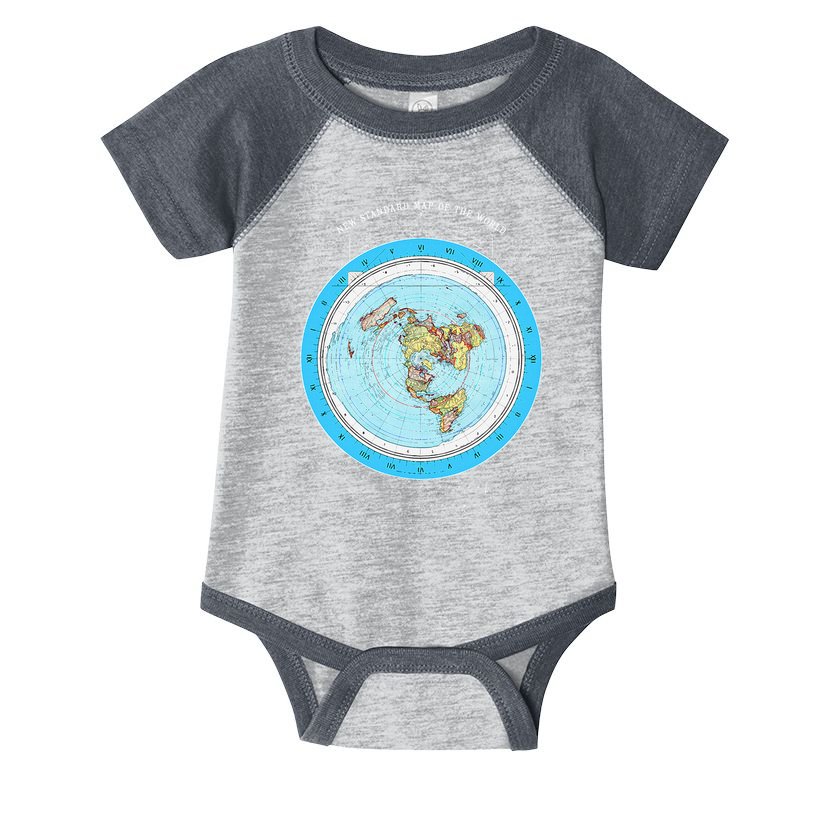 Gleason Flat Earth Map Blue Flat Earth Map Flat Earth Infant Baby Jersey Bodysuit