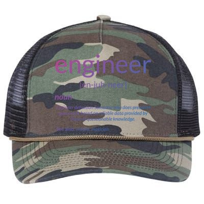 Gift For Engineer College Major Engineer Definition Gift Retro Rope Trucker Hat Cap