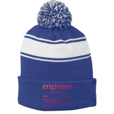 Gift For Engineer College Major Engineer Definition Gift Stripe Pom Pom Beanie