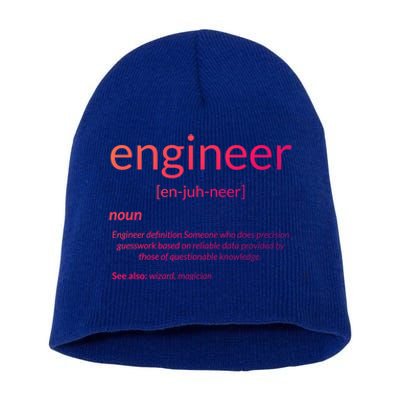 Gift For Engineer College Major Engineer Definition Gift Short Acrylic Beanie