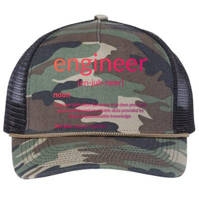 Gift For Engineer College Major Engineer Definition Gift Retro Rope Trucker Hat Cap