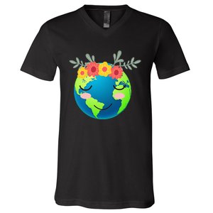 Gift for Environment Earth Day planet V-Neck T-Shirt