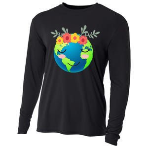 Gift for Environment Earth Day planet Cooling Performance Long Sleeve Crew