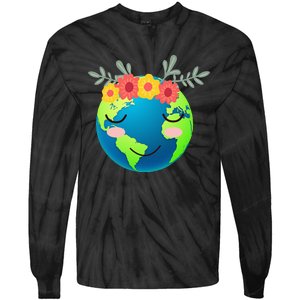 Gift for Environment Earth Day planet Tie-Dye Long Sleeve Shirt