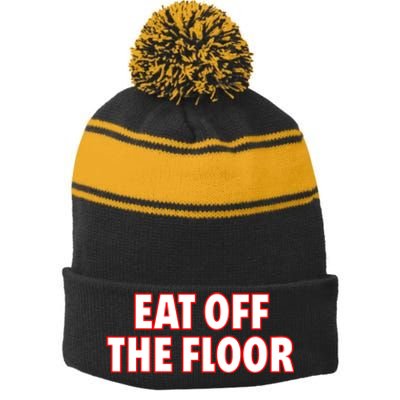 Georgia Football Eat Off The Floor Stripe Pom Pom Beanie