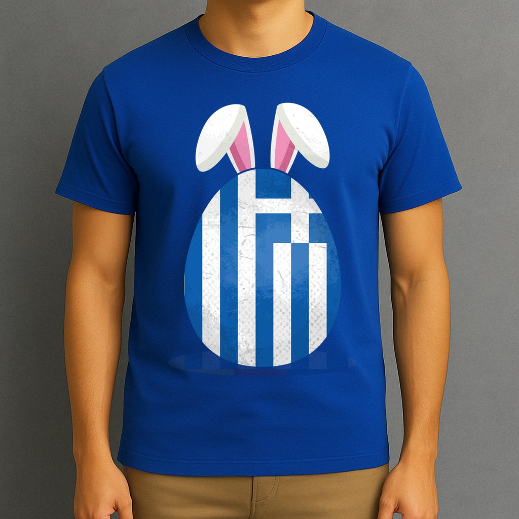 Greece Flag Egg Bunny Ears Greek Easter Sunday Gift T-Shirt