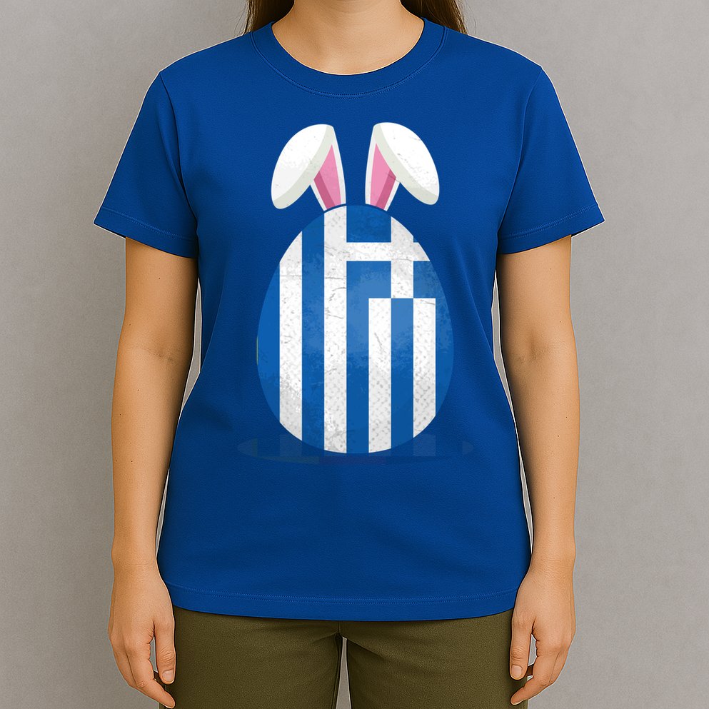 Greece Flag Egg Bunny Ears Greek Easter Sunday Gift T-Shirt