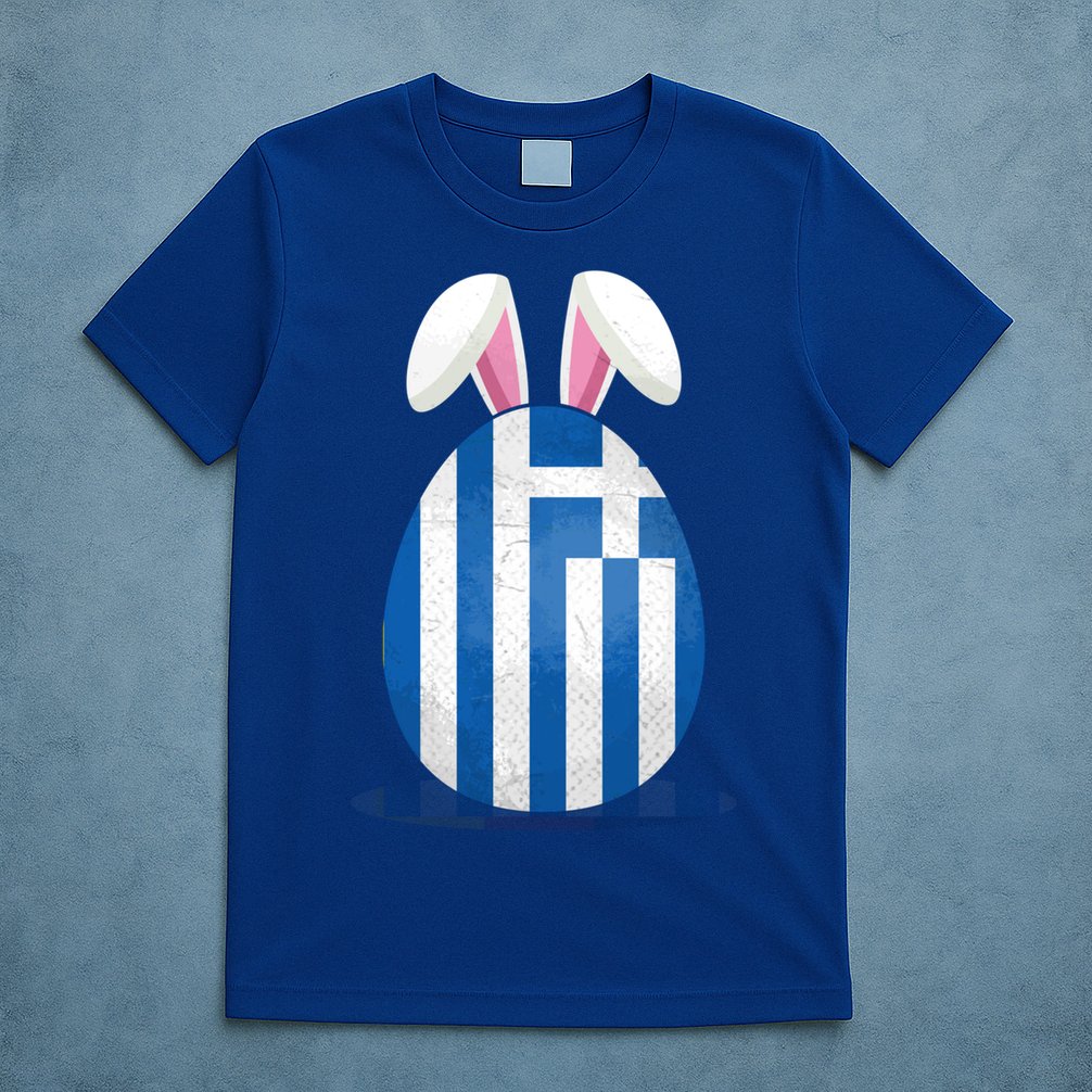 Greece Flag Egg Bunny Ears Greek Easter Sunday Gift T-Shirt