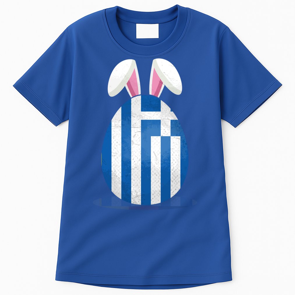 Greece Flag Egg Bunny Ears Greek Easter Sunday Gift Tall T-Shirt
