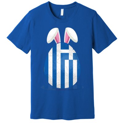 Greece Flag Egg Bunny Ears Greek Easter Sunday Gift Premium T-Shirt