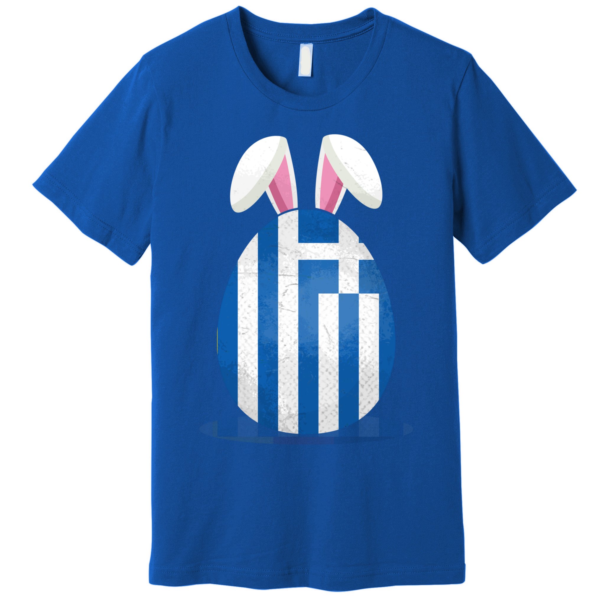 Greece Flag Egg Bunny Ears Greek Easter Sunday Gift Premium T-Shirt