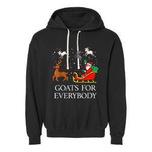 Goats For Everybody Christmas Goat Funny Xmas Garment-Dyed Fleece Hoodie