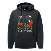 Goats For Everybody Christmas Goat Funny Xmas Performance Fleece Hoodie