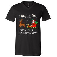 Goats For Everybody Christmas Goat Funny Xmas V-Neck T-Shirt