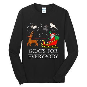 Goats For Everybody Christmas Goat Funny Xmas Tall Long Sleeve T-Shirt