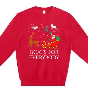 Goats For Everybody Christmas Goat Funny Xmas Premium Crewneck Sweatshirt