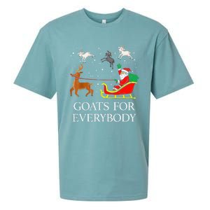 Goats For Everybody Christmas Goat Funny Xmas Sueded Cloud Jersey T-Shirt