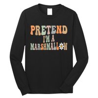 Groovy Funny Easy Lazy Halloween Pretend I'm A Marshmallow Long Sleeve Shirt