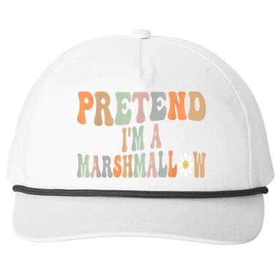 Groovy Funny Easy Lazy Halloween Pretend I'm A Marshmallow Snapback Five-Panel Rope Hat