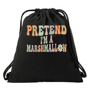 Groovy Funny Easy Lazy Halloween Pretend I'm A Marshmallow Drawstring Bag