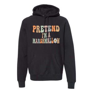 Groovy Funny Easy Lazy Halloween Pretend I'm A Marshmallow Premium Hoodie