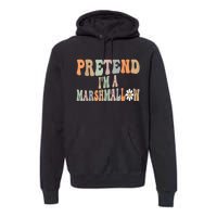 Groovy Funny Easy Lazy Halloween Pretend I'm A Marshmallow Premium Hoodie