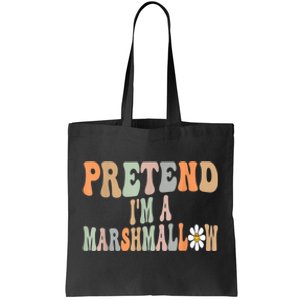 Groovy Funny Easy Lazy Halloween Pretend I'm A Marshmallow Tote Bag